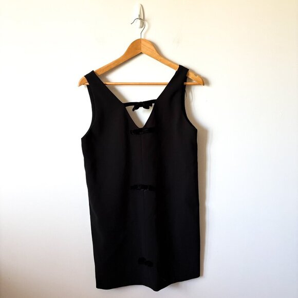 Zara Velvet Bow Sleeveless V Neck Mini Dress Black Size Medium - Picture 9 of 11